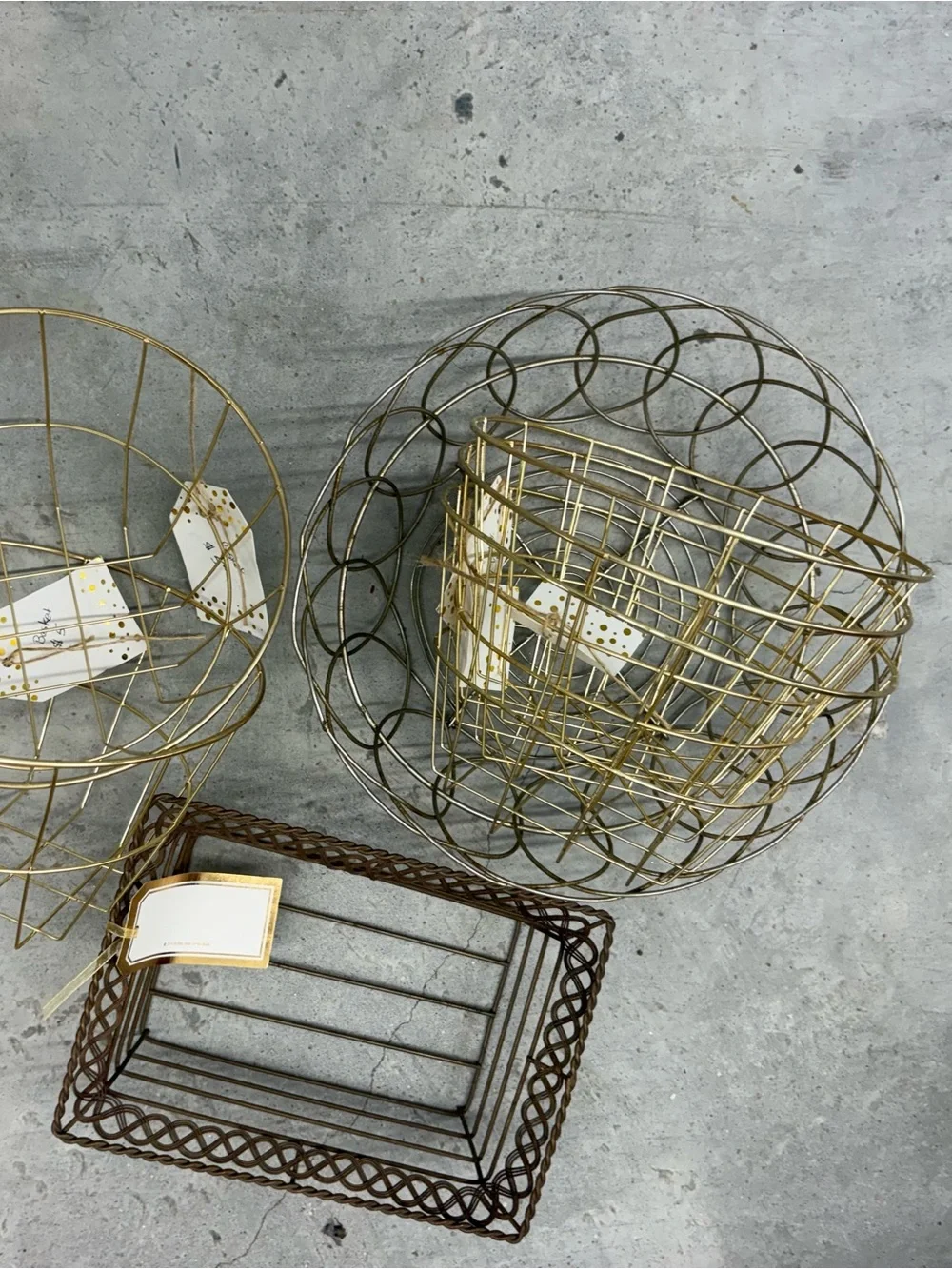 Gold Wire Decorative Basket - Home Accents